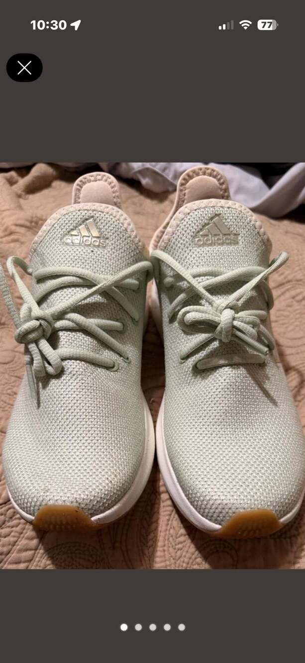 Adidas Cloudfoam Pure SPW Linen Green Athletic Sneakers JI4875 Women's Size 8